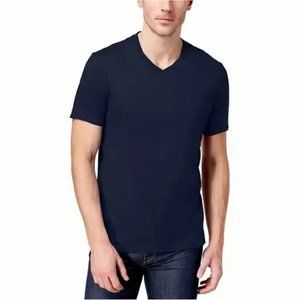 Club Room Men's Performance V-Neck T-Shirt in Navy Size Medium